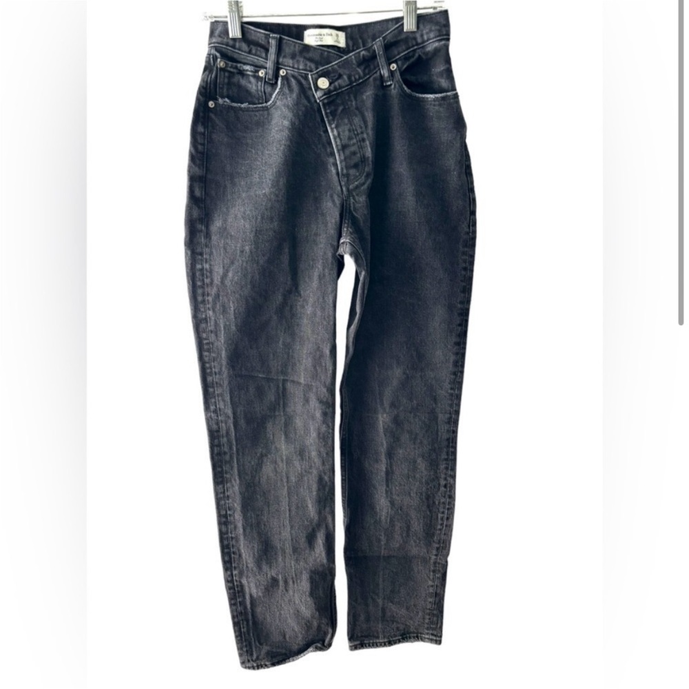 Abercrombie & Fitch The Dad Jean Black Stone Wash size 2 - Picture 2 of 10